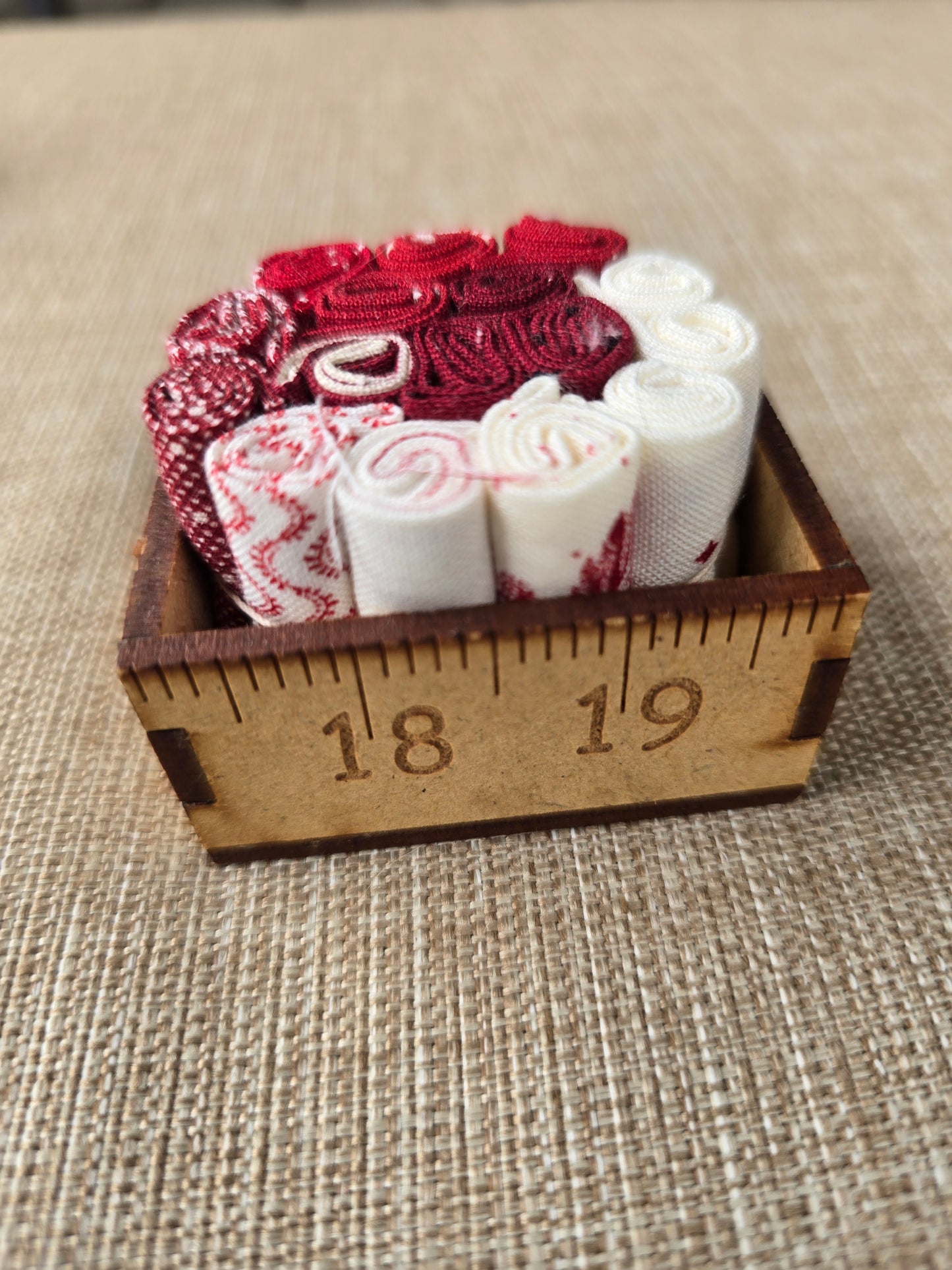 Red and White Fabric Box