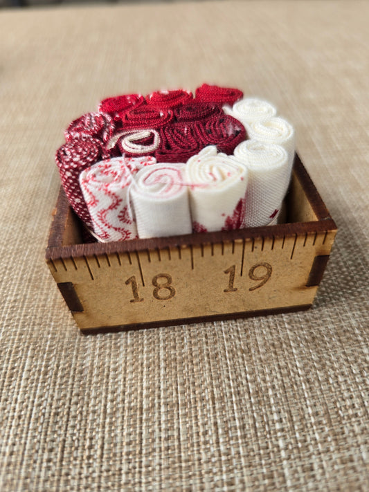 Red and White Fabric Box
