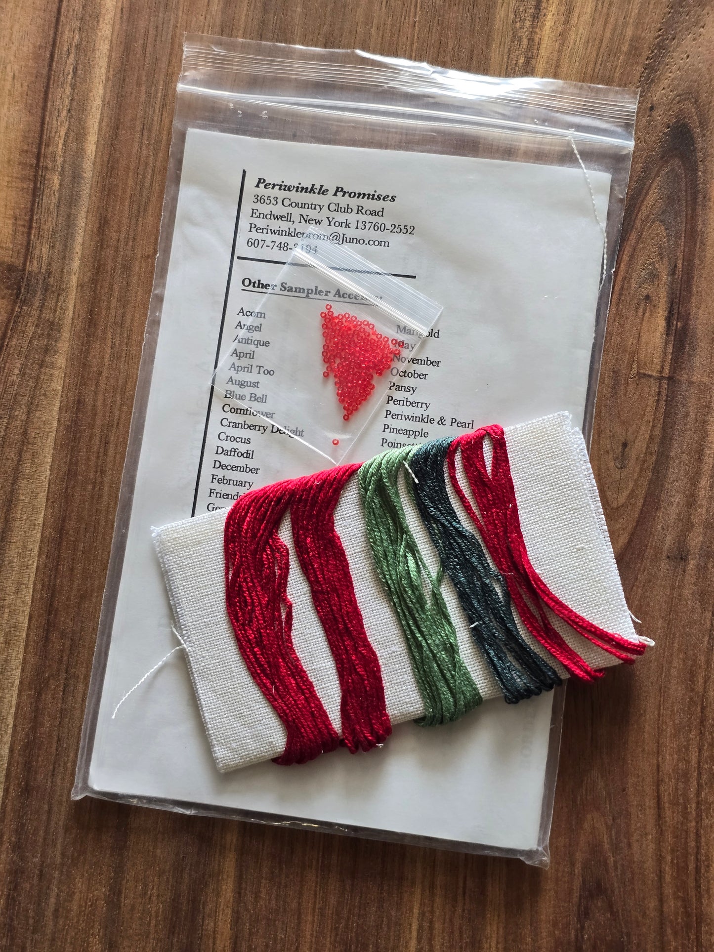 Periwinkle Promises - Sampler Accents - Poinsettia Sampler Accents - Cross Stitch Kit