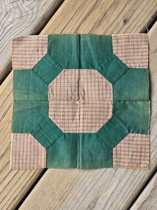 Vintage Grecian Square and Bow Tie Wreath Quilt Blocks - Set of 3