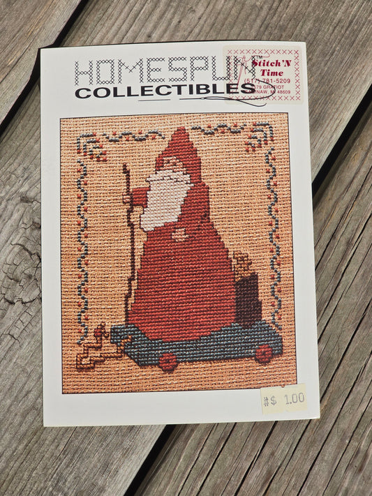Homespun Collectibles - Santa in Wagon - #4- Cross Stitch Pattern