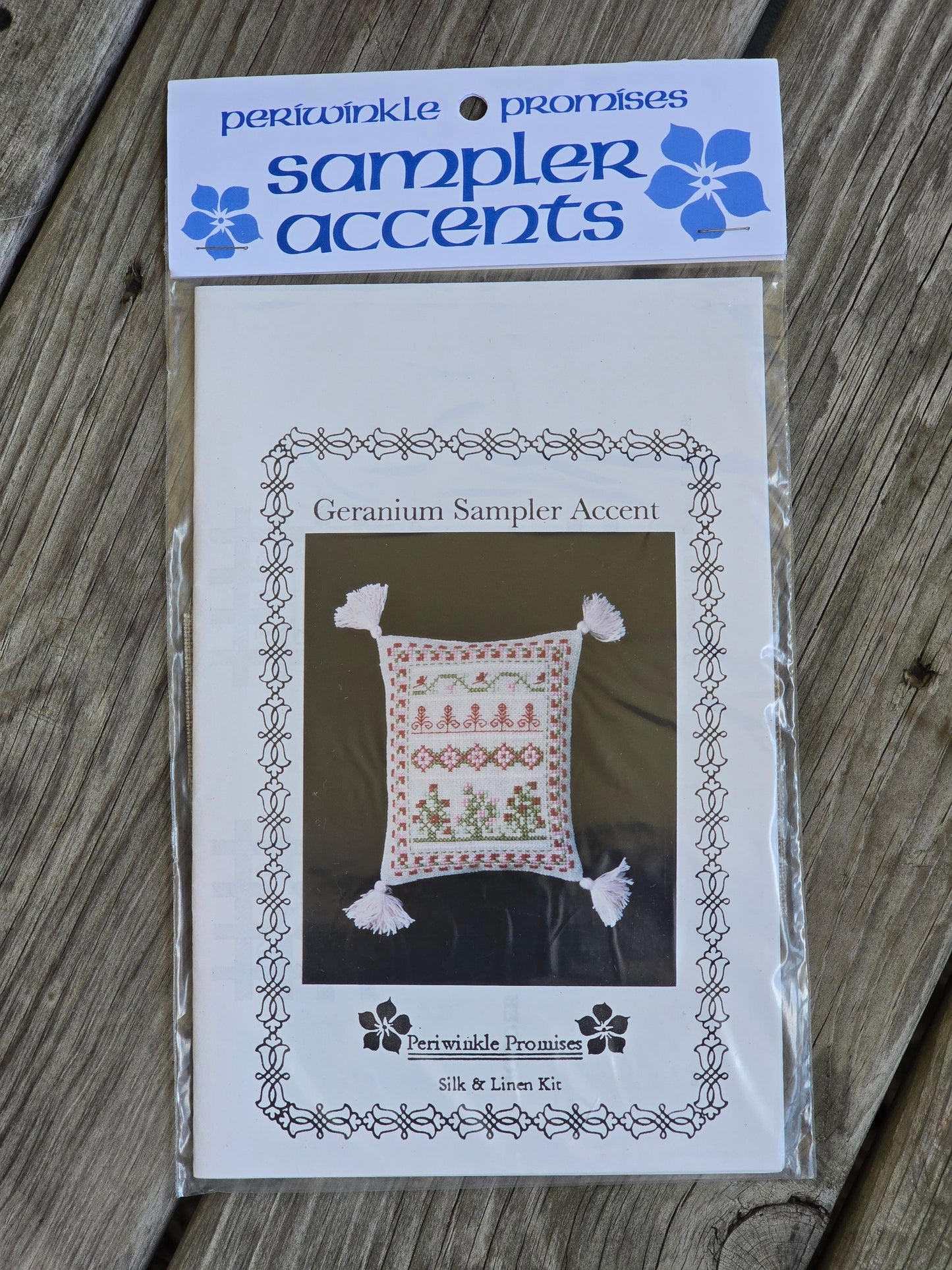 Periwinkle Promises - Geranium Sampler Accent - Sampler Accents - Cross Stitch Kit