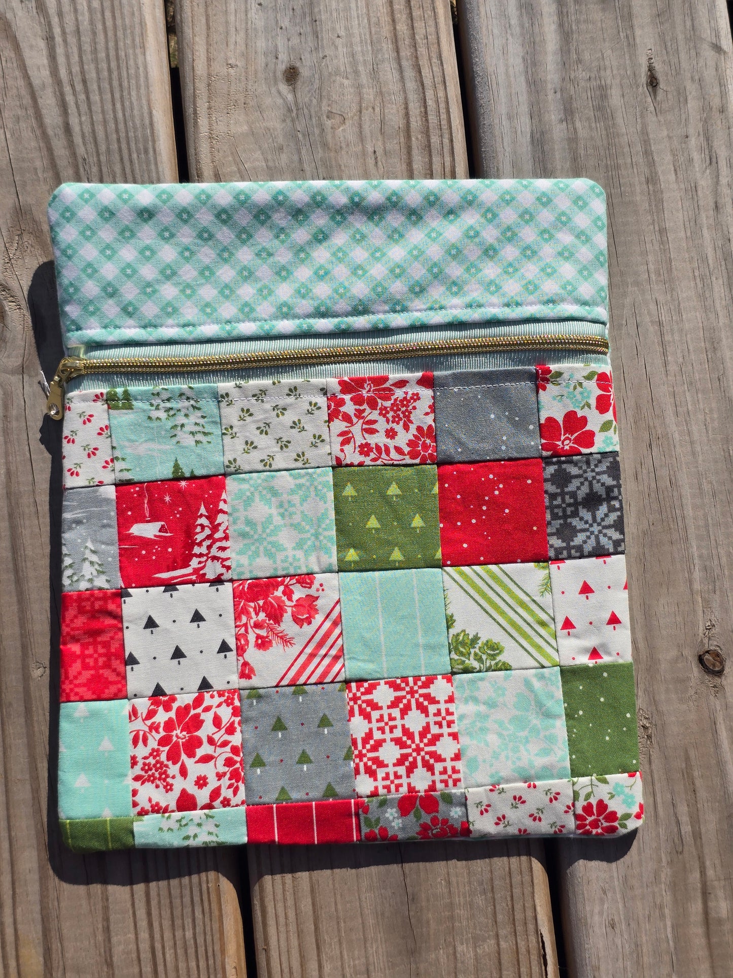 K Heinz Designz - Cloth Project Bag - Christmas Mint