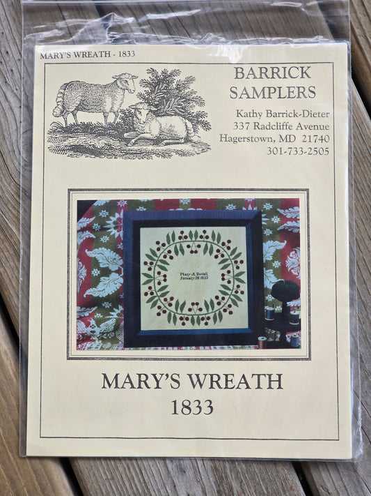 Barrick Samplers - Mary's Wreath 1833 - Cross Stitch Pattern