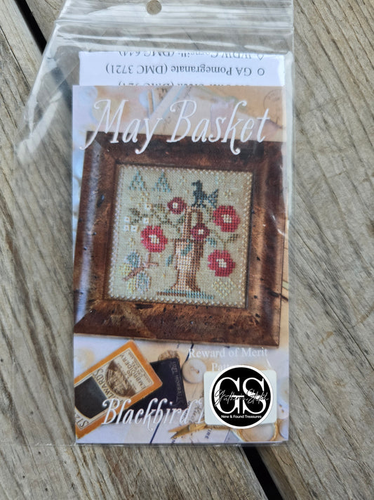 Blackbird Designs- May Basket - Reward of Merit Pattern - Cross Stitch Pattern