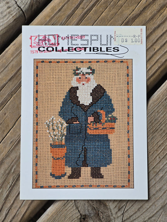 Homespun Collectibles - Santa with Flowers - #50 - Cross Stitch Pattern
