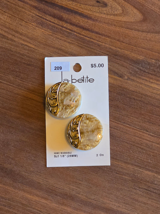 LaPetite - Round Iridescent with Gold Buttons
