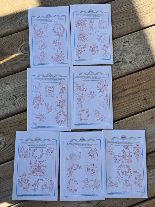 Hoopla Patterns - Redwork Blocks - Volume 1-7 - Embroidery Pattern