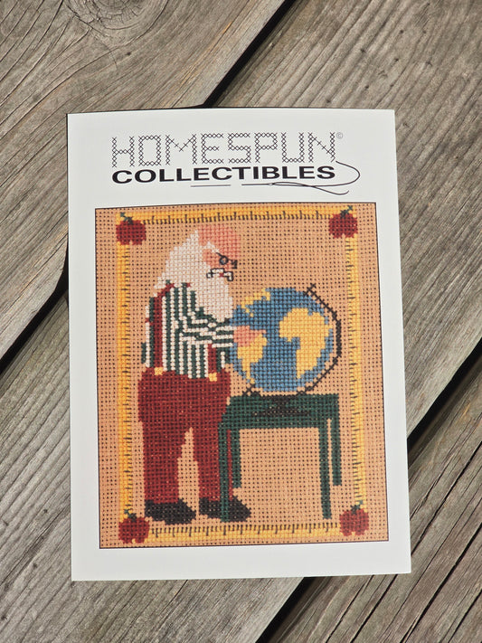Homespun Collectibles - Santa with Globe - #35 - Cross Stitch Pattern