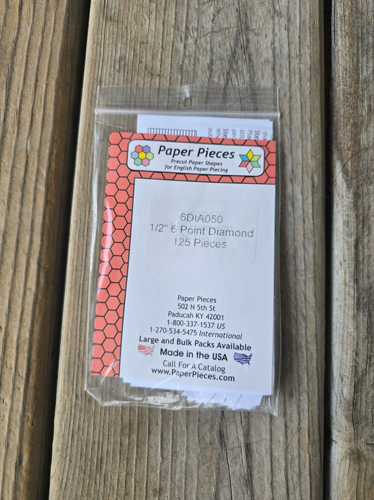 Paper Pieces - 1/2" 6 Point Diamond - 125 Pieces