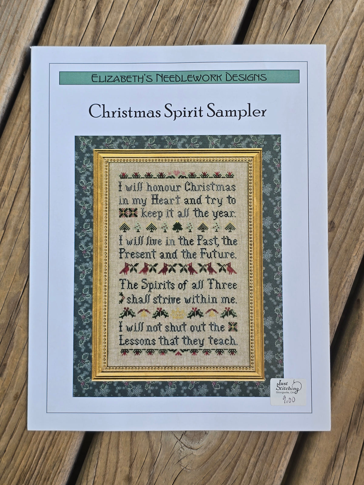 Elizabeth's Needlework Designs - Christmas Spirit Sampler - Cross Stitch Pattern