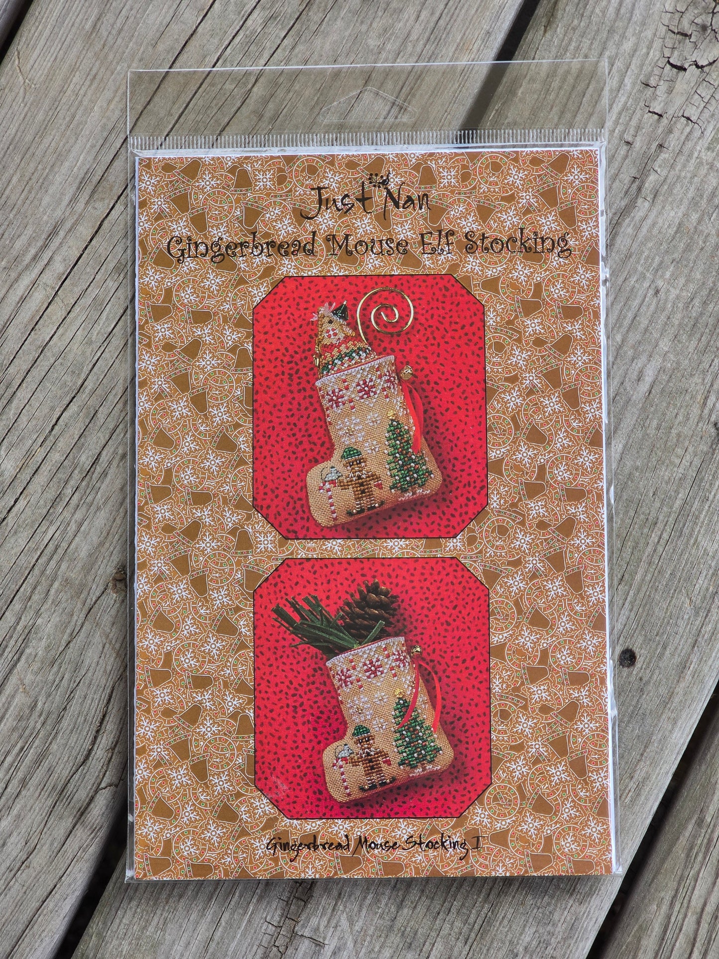 Just Nan - Gingerbread Mouse Elf Stocking - Gingerbread Mouse Stocking I - Cross Stitch Pattern