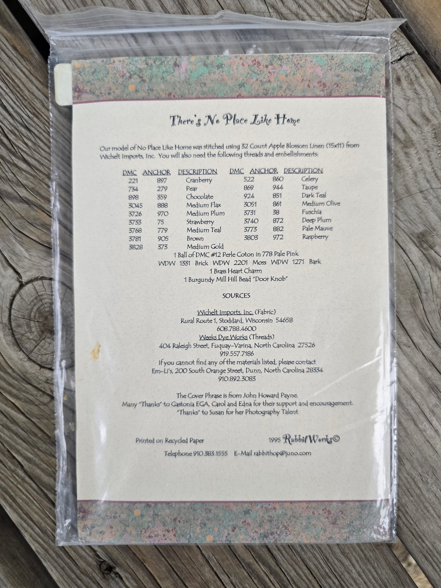 RabbitWorks - There's No Place Like Home - A Needle Necessary - Cross Stitch Pattern