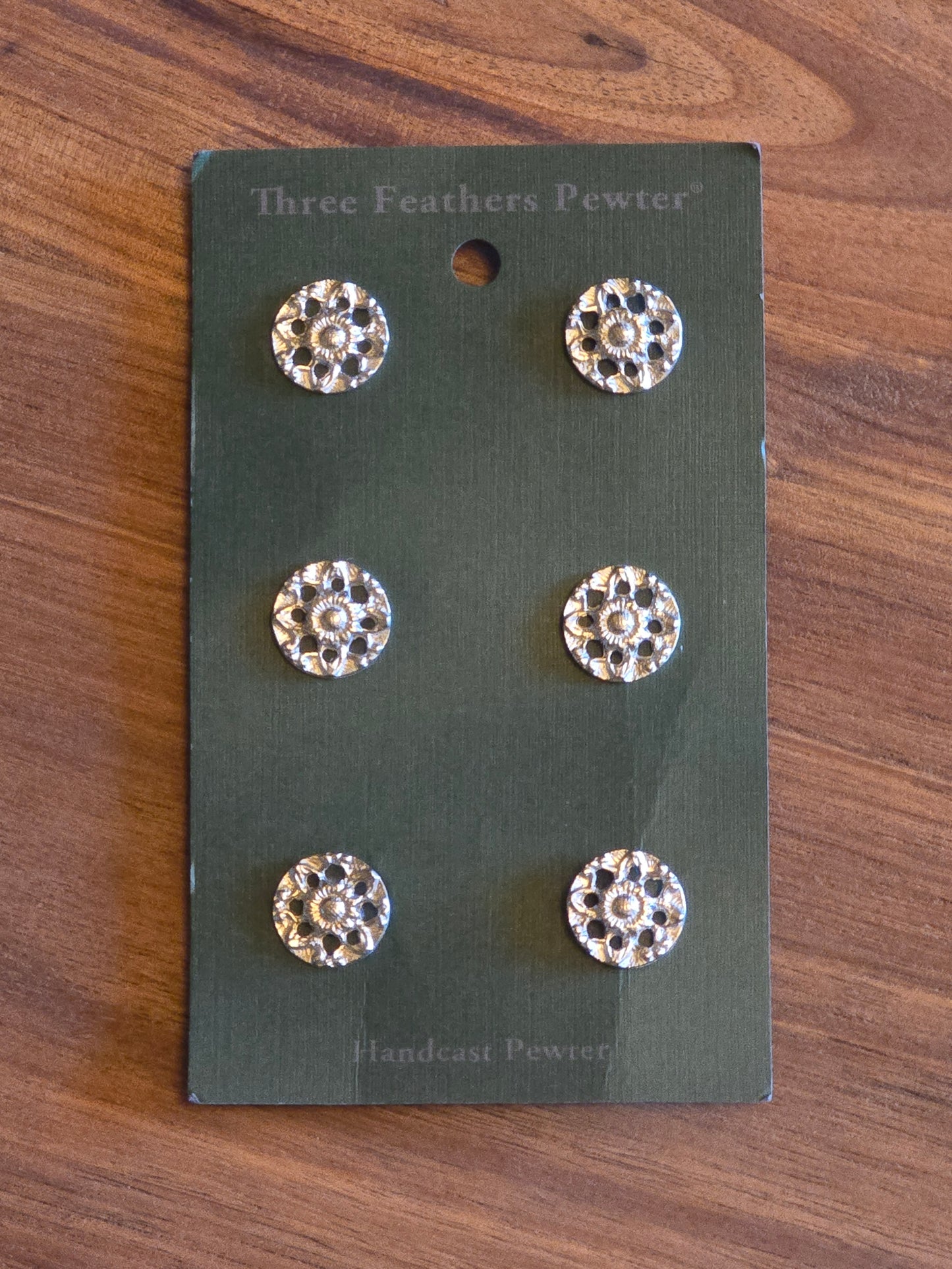 Three Feathers Pewter - Floral Style Buttons