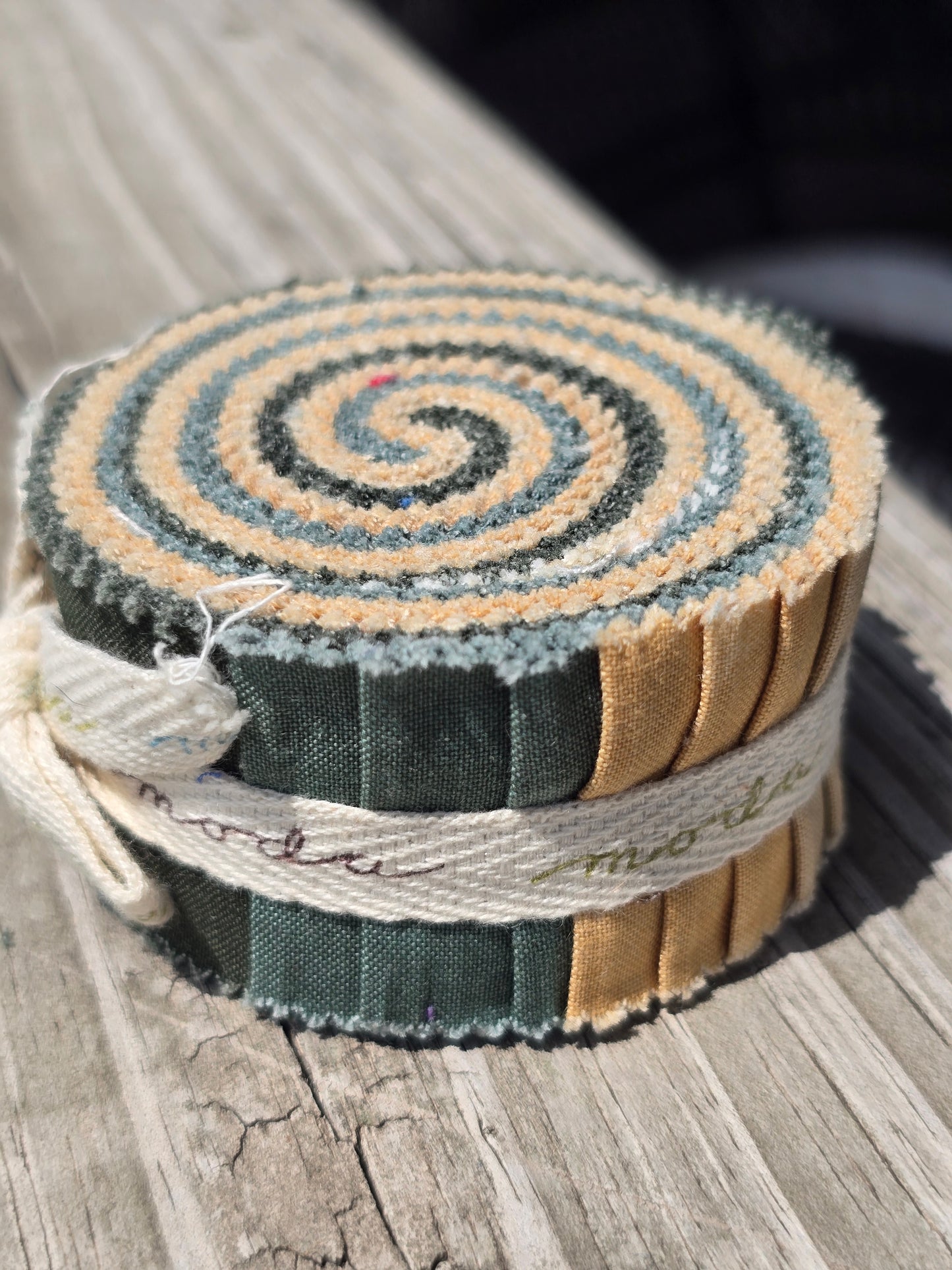 Moda - Green and Tan - Quilting Fabric - Honey Bun