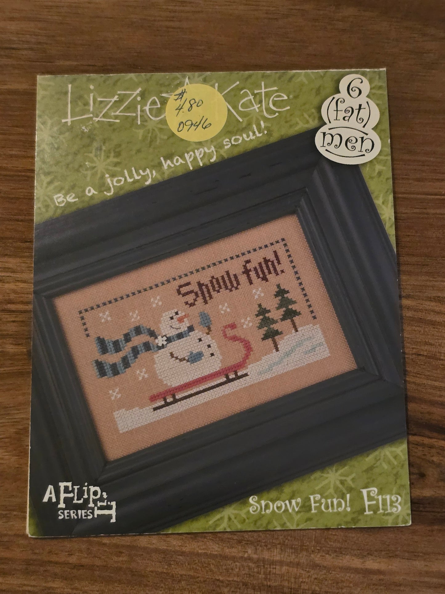 Lizzie Kate - A Flip it Series - 6 Fat Men - Snow Fun - F113 - Cross Stitch Pattern