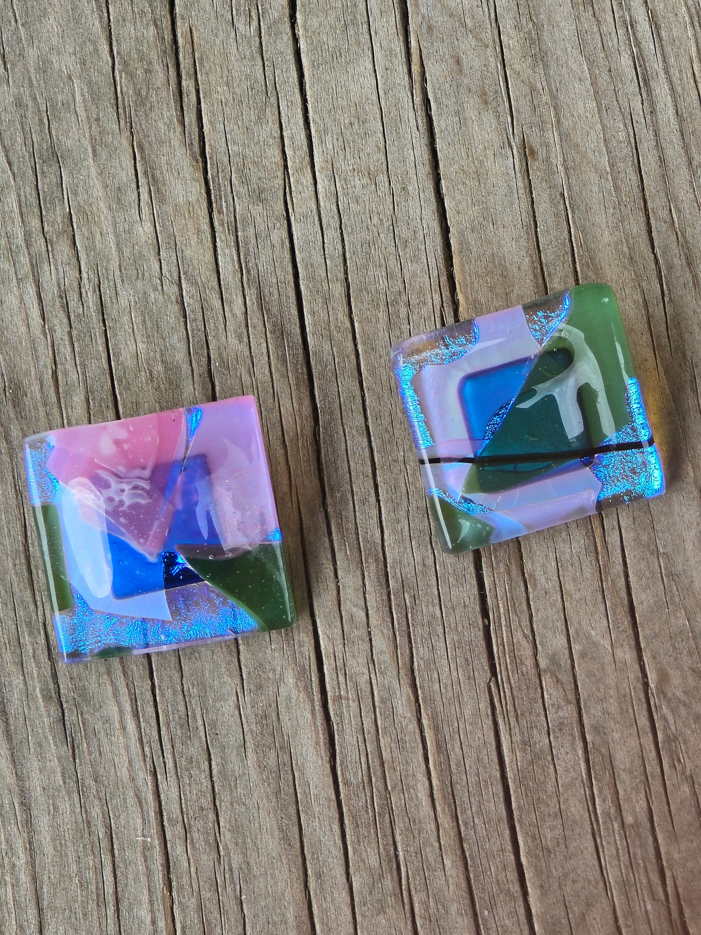 Square Fused Glass Buttons