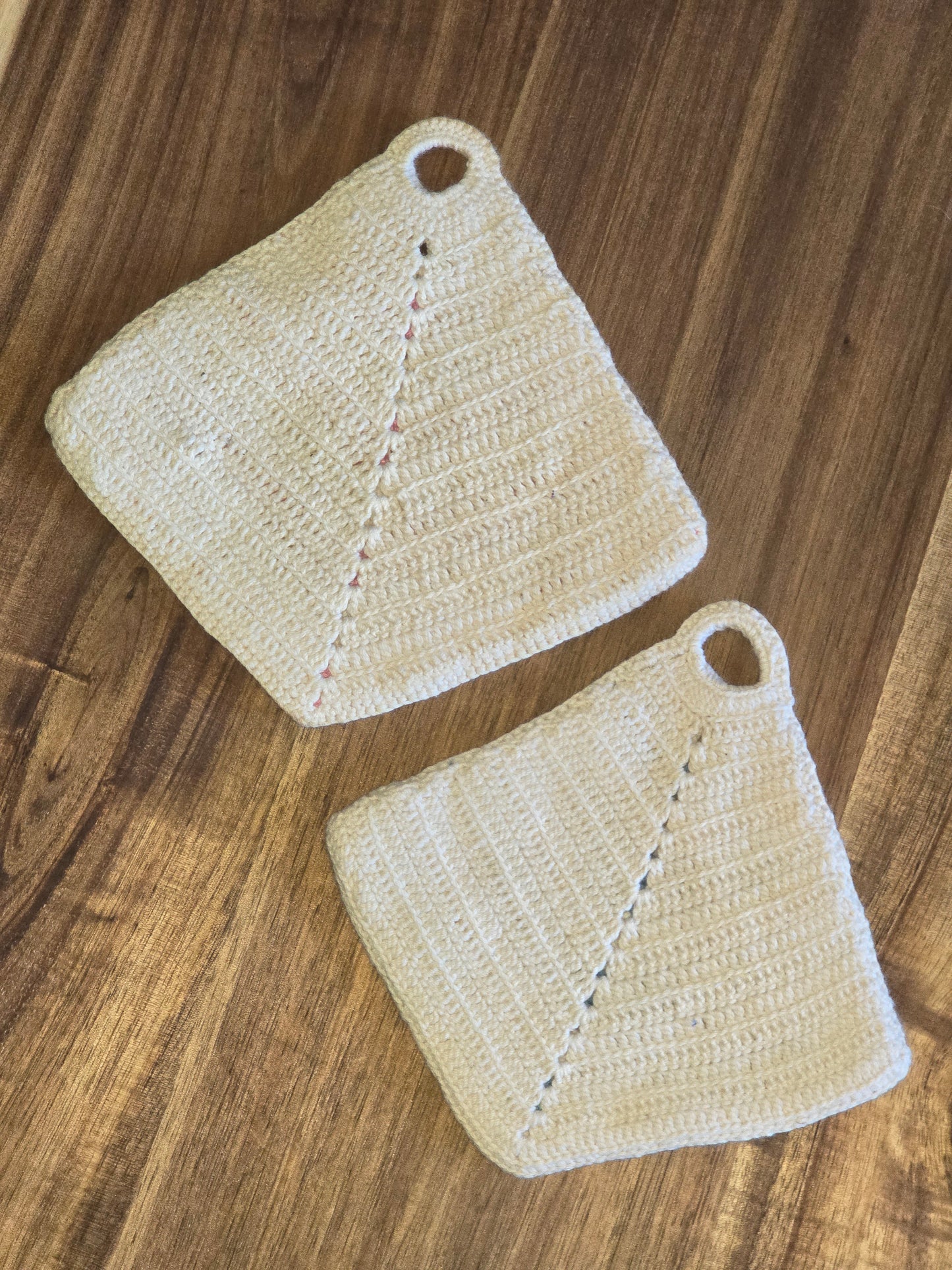 Vintage Pot Holders - Pink and Blue