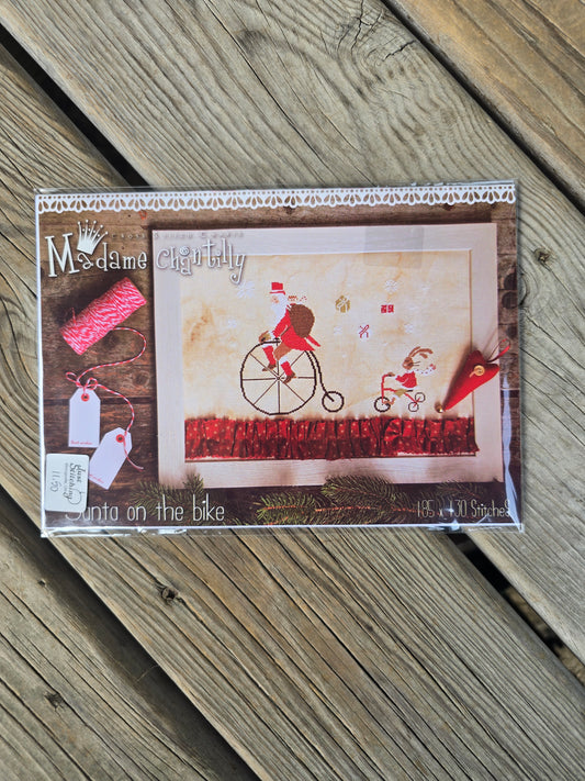 Madame Chantilly - Santa on a Bike - Cross Stitch Pattern