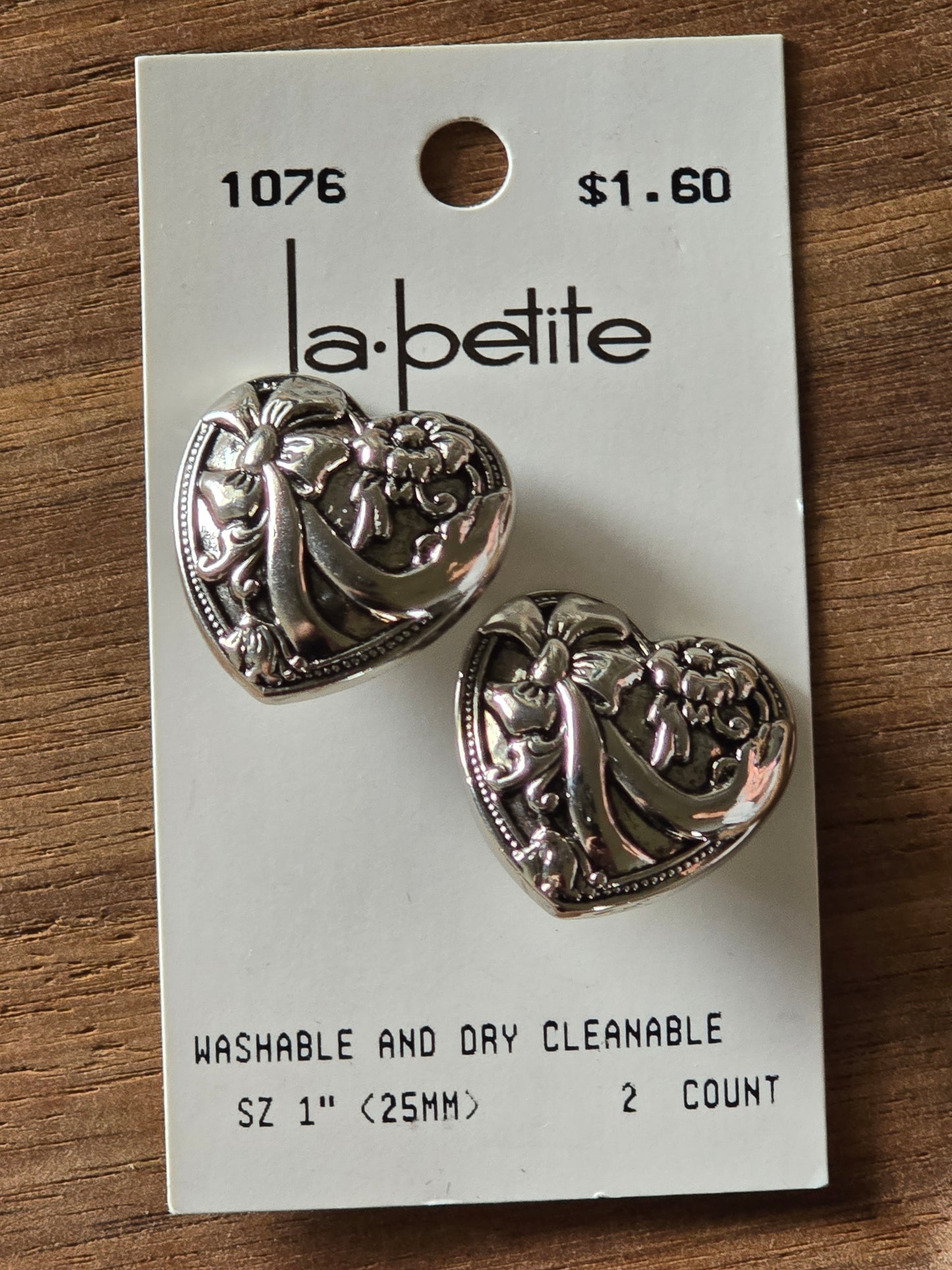 LaPetite - Metal Heart Buttons