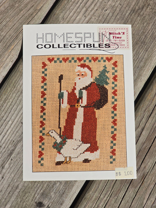 Homespun Collectibles - Santa with Goose - #21 - Cross Stitch Pattern
