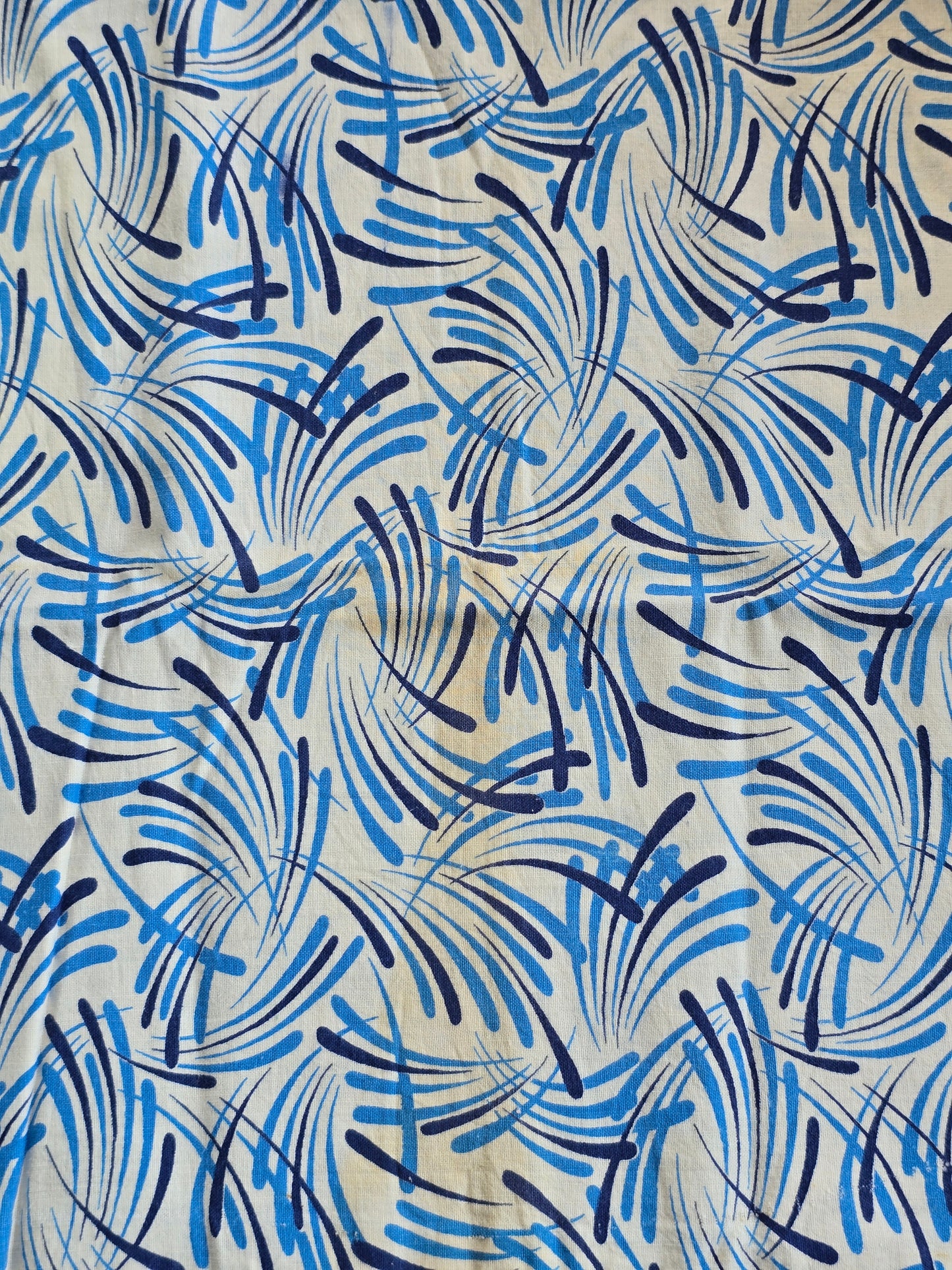 Blue and White Geometric - Linens - Feed Sack