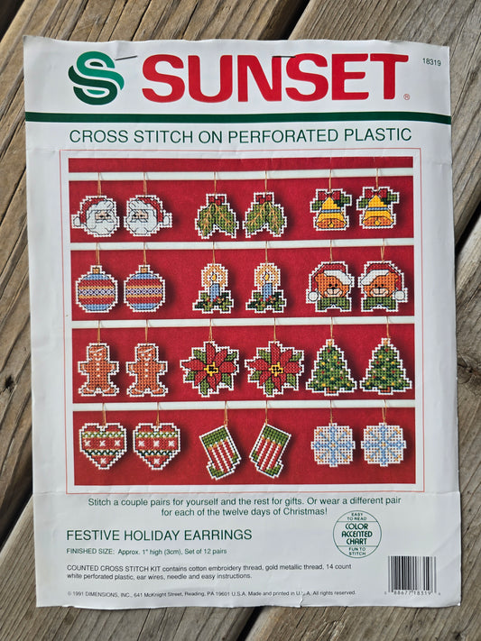 Dimensions - Sunset - Festive Holiday Earrings - Cross Stitch Kit
