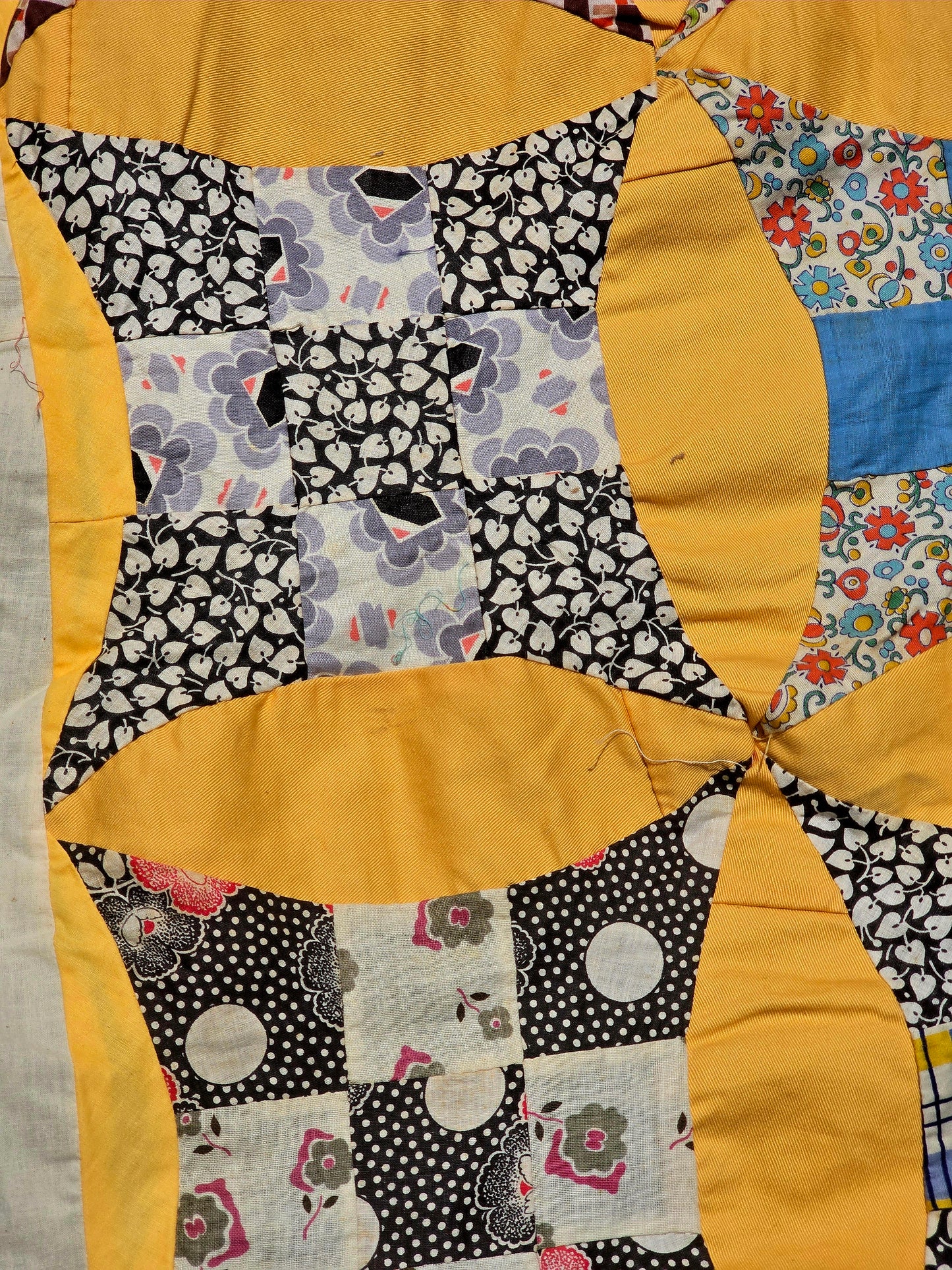 Vintage Glorified Nine Patch Quilt Top - 72" x 88"