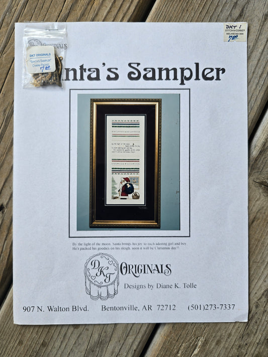 DKT Originals - Santa's Sampler - Cross Stitch Pattern with Charms