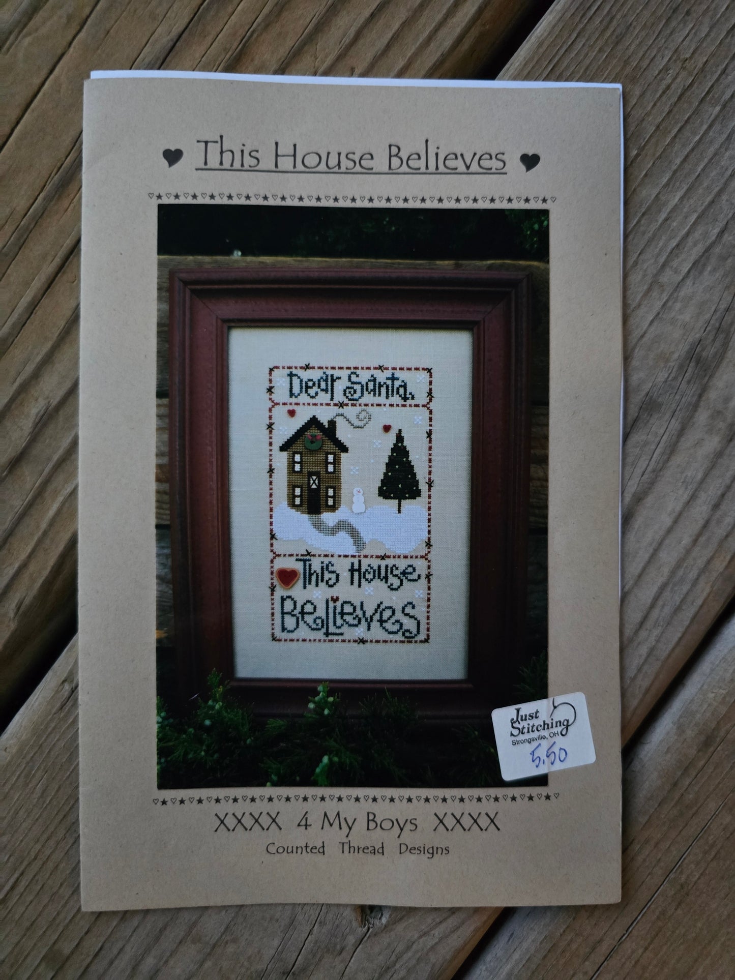 4 My Boys - This House Believes - Cross Stitch Pattern