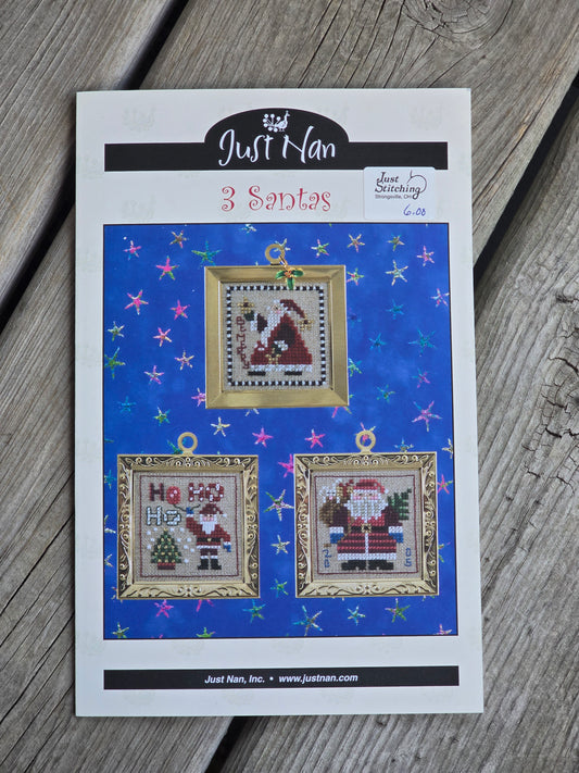 Just Nan - 3 Santas - WhimZi Ornament Series - Cross Stitch Pattern