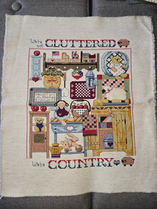 Design Works - "I'm Not Cluttered" - Completed Cross Stitch