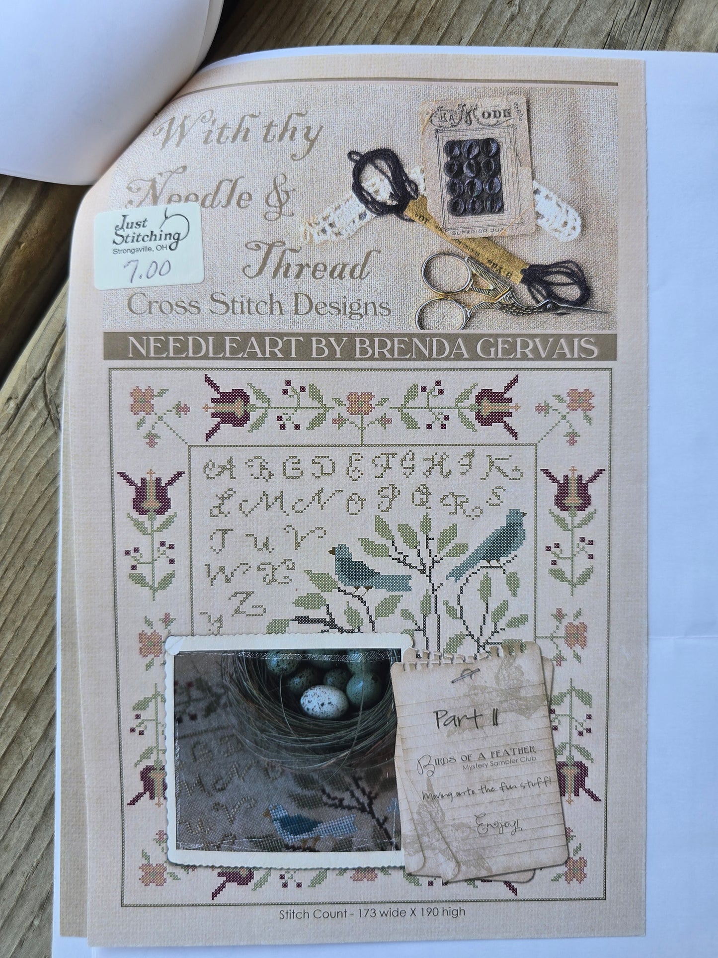 With Thy Needle & Thread - Birds of a Feather Mystery Sampler by Brenda Gervais - 3 Cross Stitch Patterns
