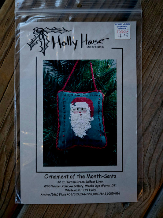 Holly House Designs - Ornament of the Month - Santa - Cross Stitch Pattern