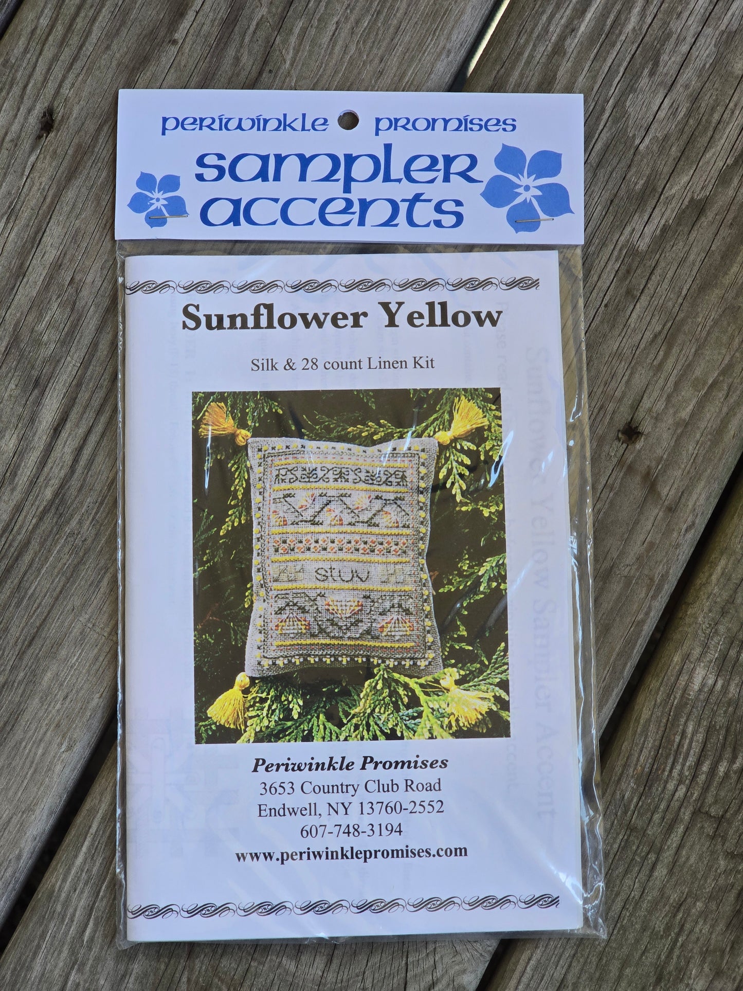 Periwinkle Promises - Sunflower Yellow - Sampler Accents - Cross Stitch Kit
