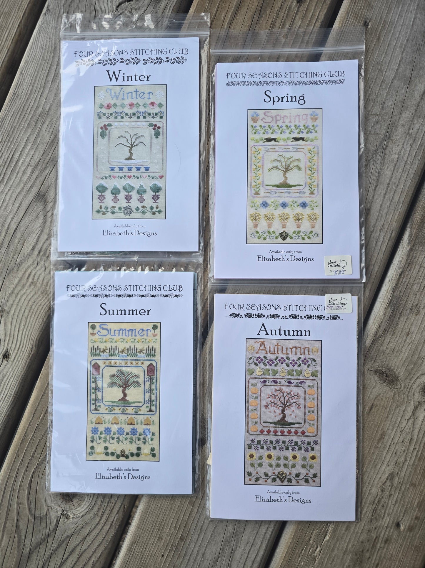 Elizabeth s Designs - Four Seasons Stitching Club - Winter, Spring, Summer, Autumn - Cross Stitch Kit