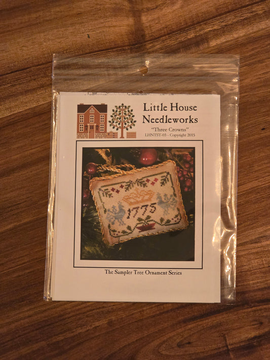 Little House Needleworks - The Sampler Tree Ornament Series - Three Crowns - LHNTST-03 - Cross Stitch Pattern