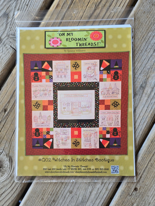 Oh My Bloomin' Threads - Witches in Stitches Bootique Quilt - Quilt Pattern