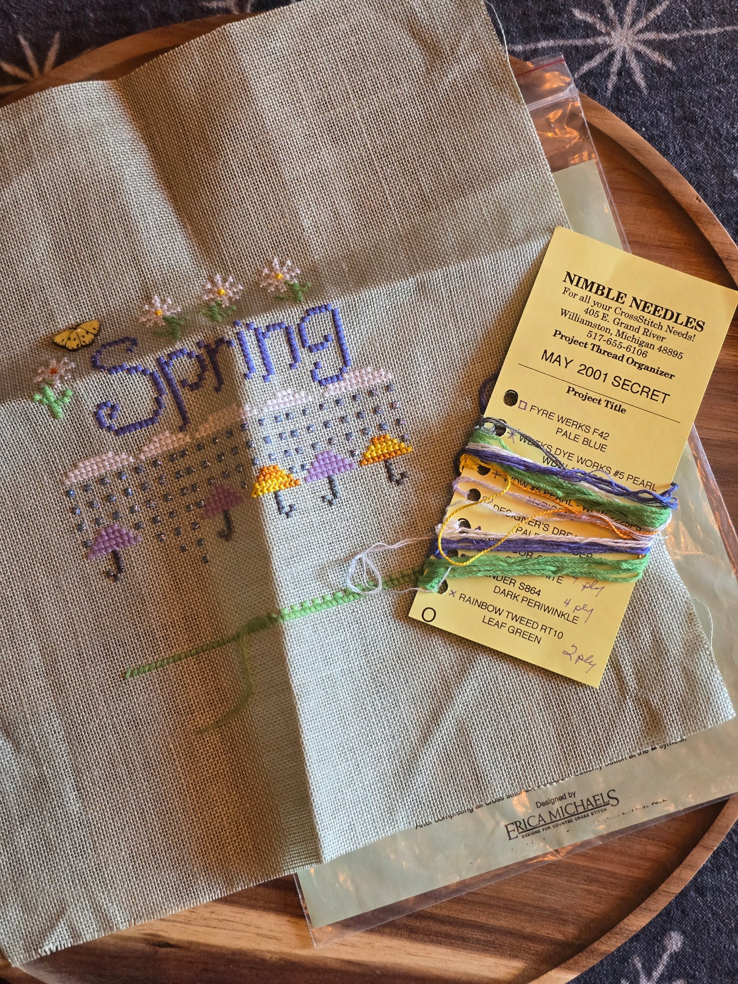 Erica Michaels - May's Spring Showers - Cross Stitch Kit