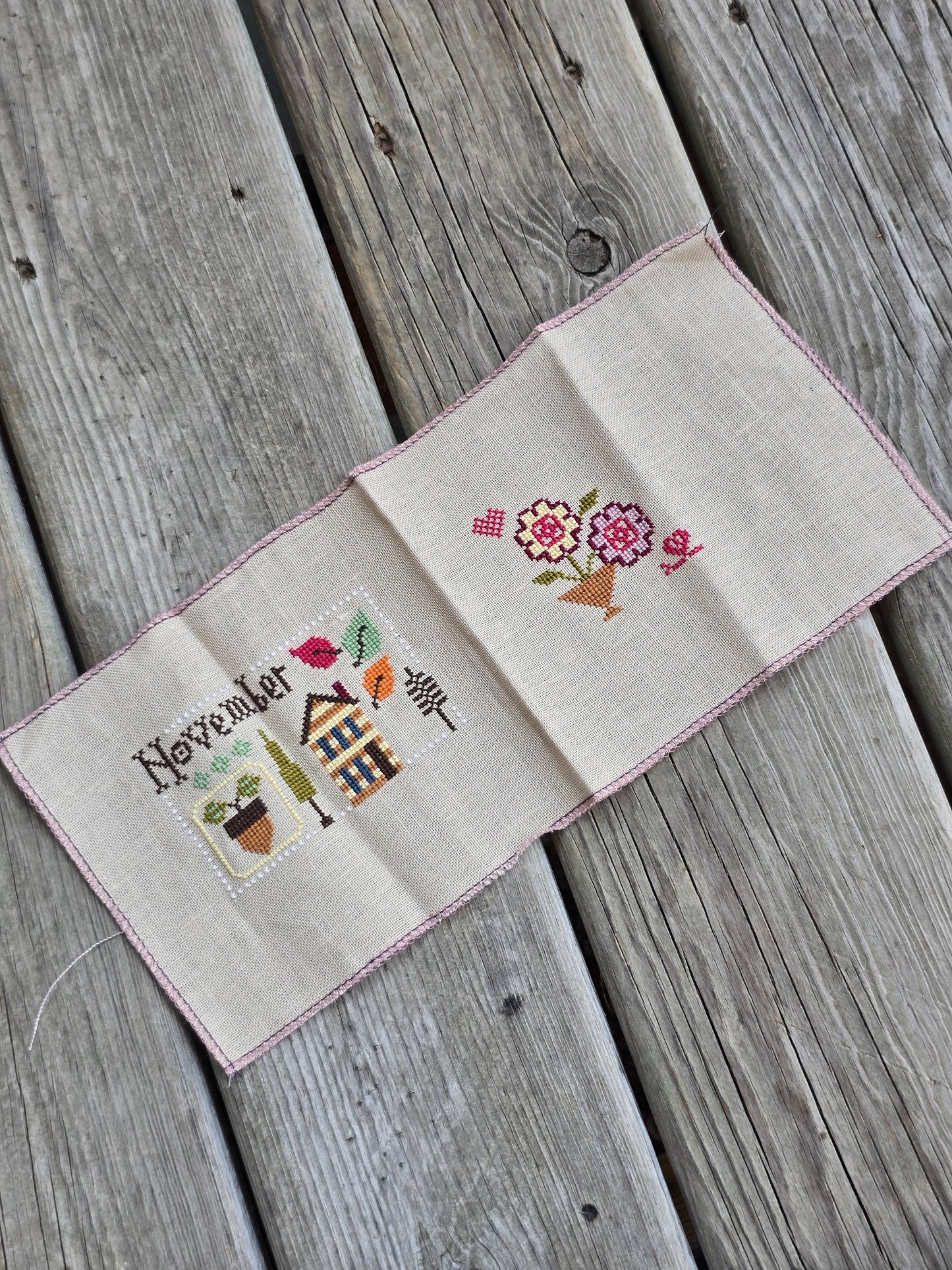 Lizzie Kate - Yearbook - November - Completed Cross Stitch