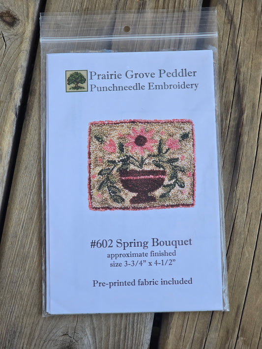 Prairie Grove Peddler - Spring Bouquet - Embroidery - Punchneedle Pattern