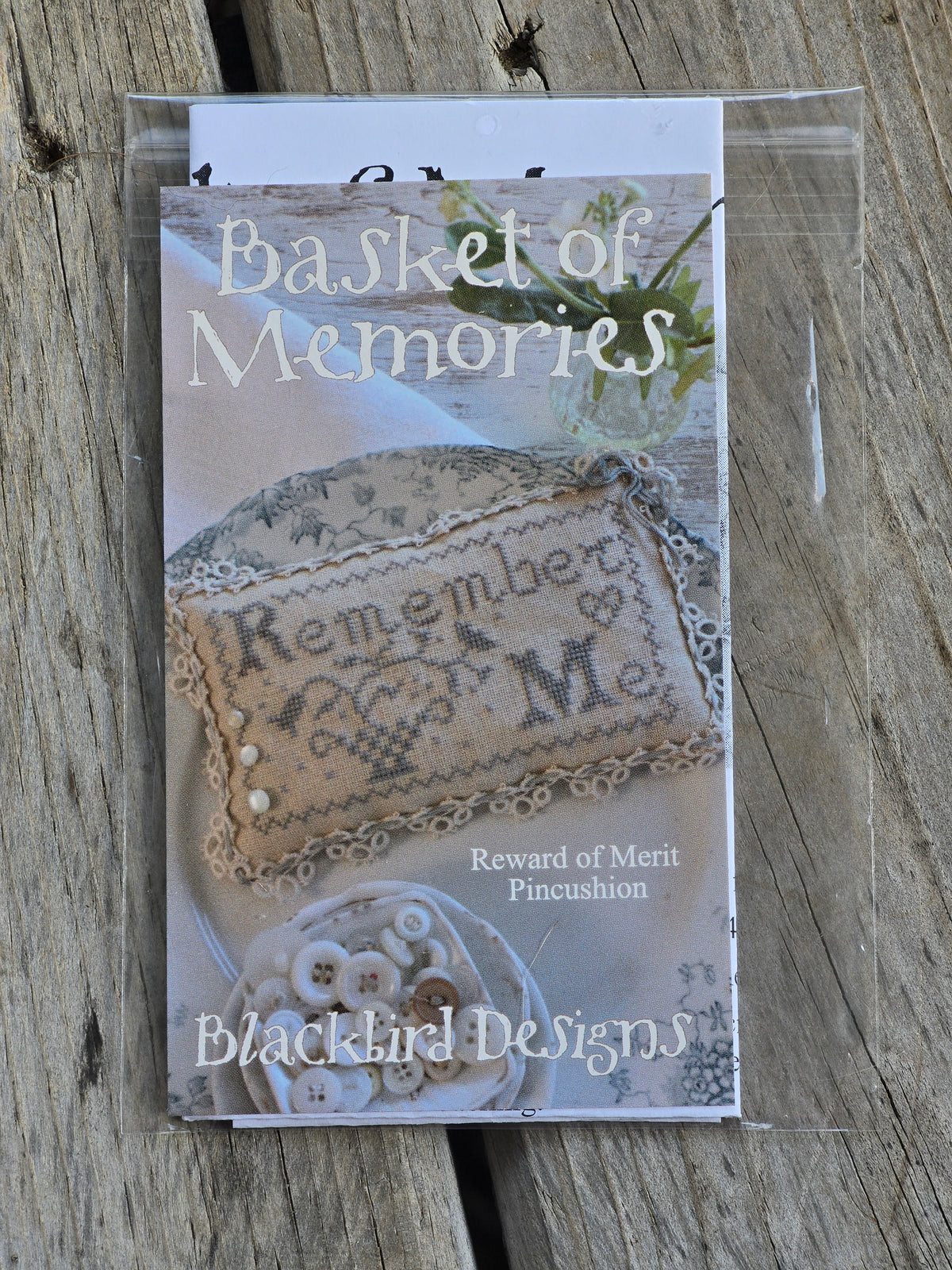Blackbird Designs - Basket of Memories - Reward of Merit Pincushion - Cross Stitch Pattern