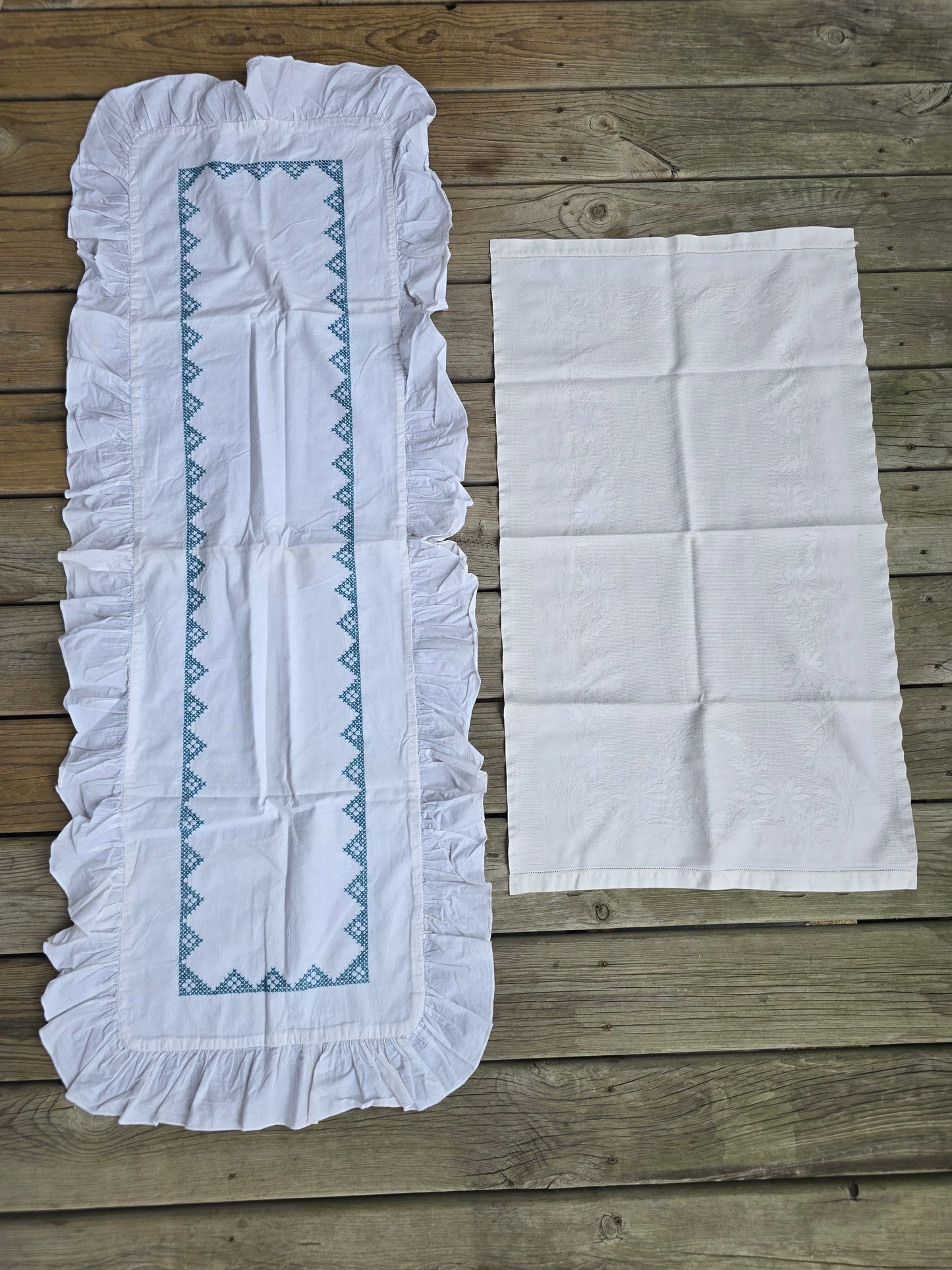 Vintage Linens - Vintage Pillowcase & Dish Towel Bundle (Set of 5)