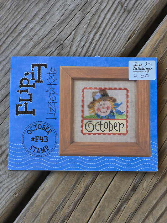 Lizzie Kate - Flip It - October Stamp #F43 - Cross Stitch Pattern