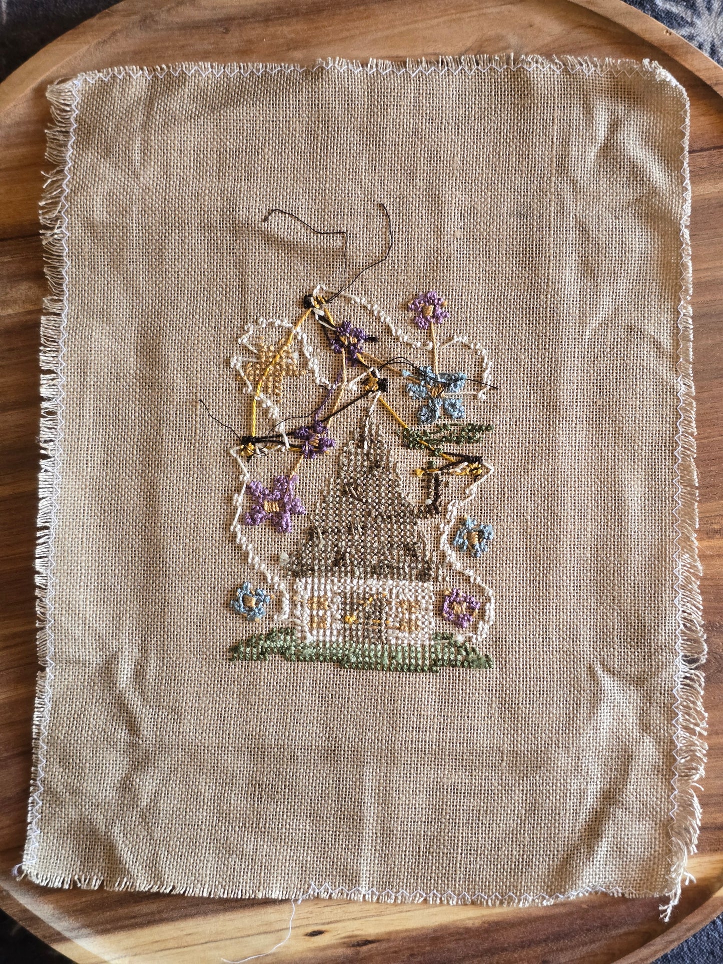 Bent Creek - Spring House - Completed Cross Stitch