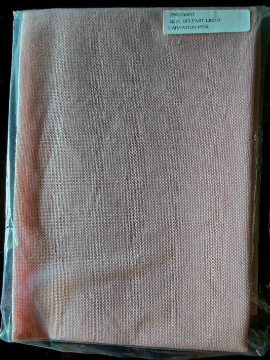 Zweigart - 32 Count Belfast Linen Carnation Pink