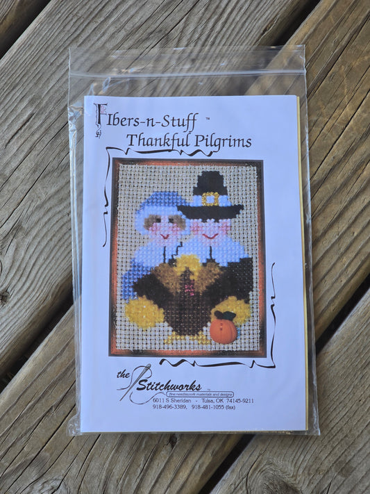 The Stitchworks - Fibers-n-Stuff - Thankful Pilgrims - Cross Stitch Kit