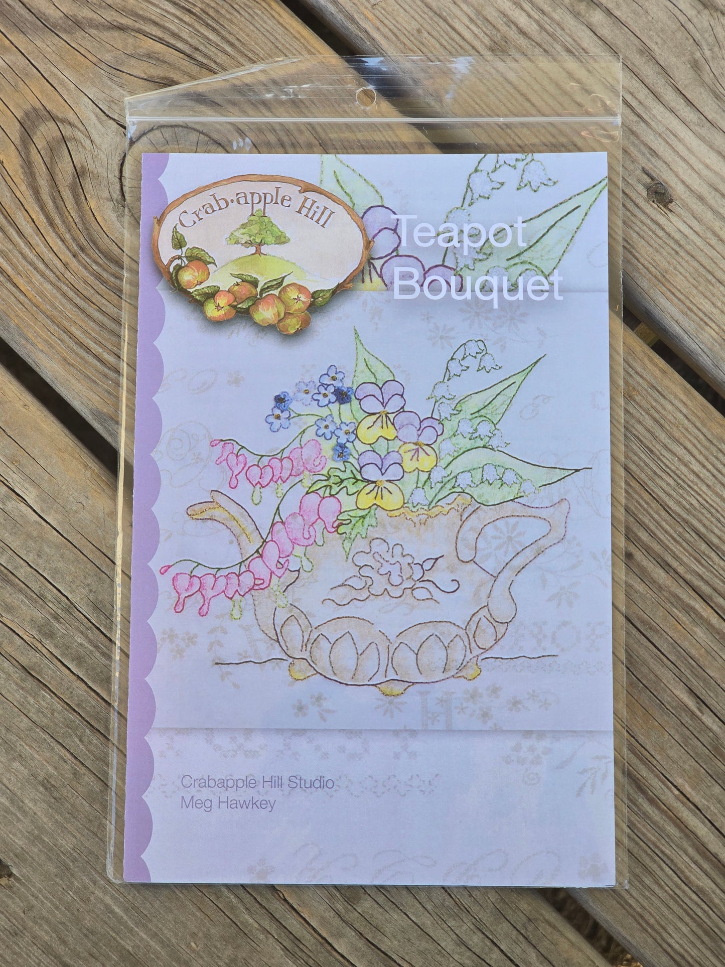 Crab-apple Hill - Teapot Bouquet - Embroidery Pattern