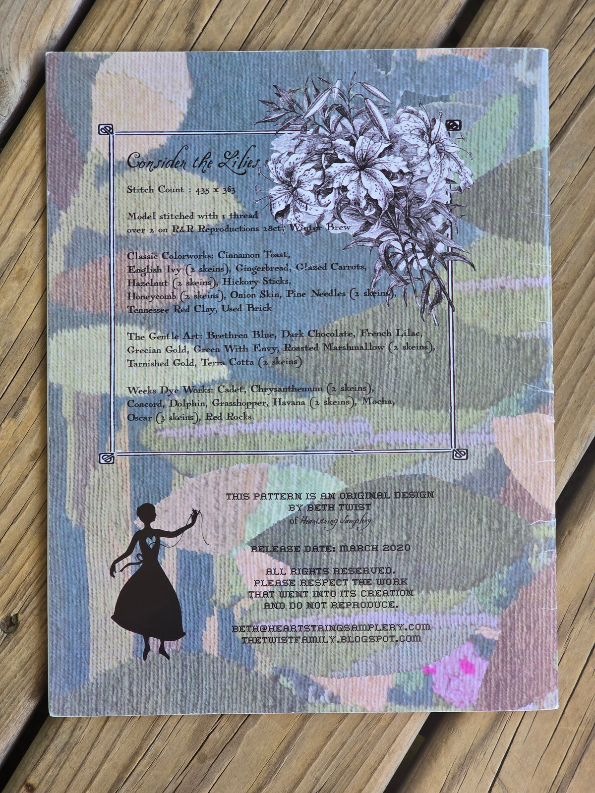 Heartstring Samplery - Consider The Lilies - Cross Stitch Pattern Booklet