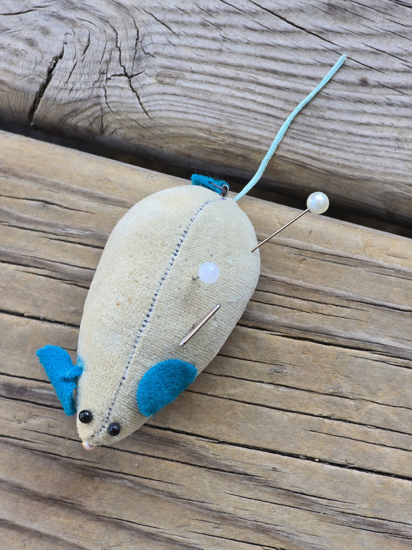 Vintage Mouse Pincushion with Tape Measure